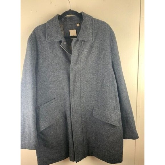 Joe Joseph Abboud Men Size M Coat Charcoal Gray Wool Blend Thigh Length … - Picture 1 of 4